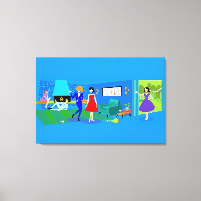 AtomHandflatan Vår Cocktail Party Wrapped Canvas (Framsida)