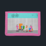 AtomHandflatan Vår Stewardess Party Photo Wallet<br><div class="desc">Du är inbjuden till årets social-händelse med denna Party fotovalletdesign för atomeriska Vår-stenar i Handflatan. Gå med dessa tre vintagars flygassistenter från rivaliserande flygbolag när de checkar in på deras kitschy 1960-talets brödblockhotell. En av de häpnadsväckande jagande klockorna i en shock rosa håller dörren till orangen medan den andra kämpar...</div>