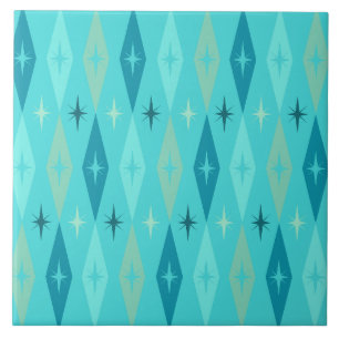 Atomic 1950's Diamonds Stars Turcos Kakelplatta