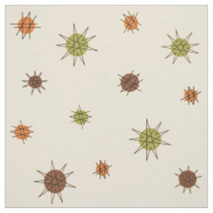 Atomic Age Starburst Planets Tan Brown Tyg