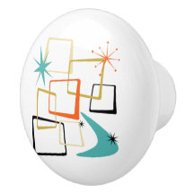 Atomic Age Stars Boomerang Squares Mid Century