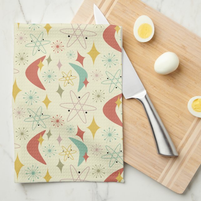 Atomic Boomerang Fireworks Summer Mid Century Kökshandduk (Vikt i Fjärdedel)