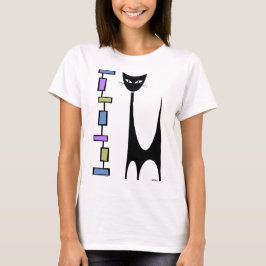 Atomic Cat with Mod Rectangles 2 T Shirt