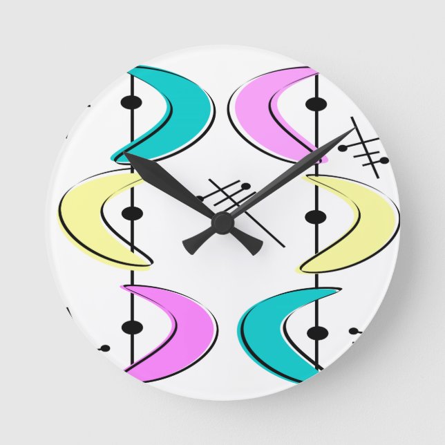 Atomic ERA Boomerang Abstrakts Rund Klocka (Framsida)