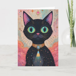 Atomic Futuristiska Cosmic Black Cat Universe Kort