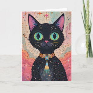Atomic Futuristiska Cosmic Black Cat Universe Kort