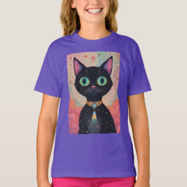 Atomic Futuristiska Cosmic Black Cat Universe T Shirt