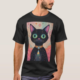 Atomic Futuristiska Cosmic Black Cat Universe T Shirt