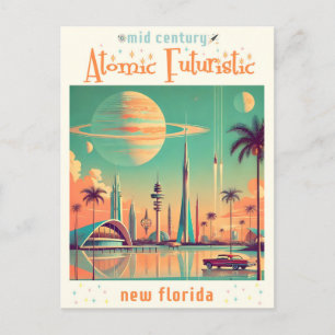Atomic Futuristiska New Florida Vykort