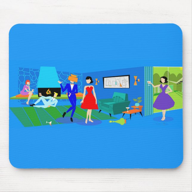 Atomic Handflatan Vår Cocktail Party Mousepad Musmatta (Framsidan)