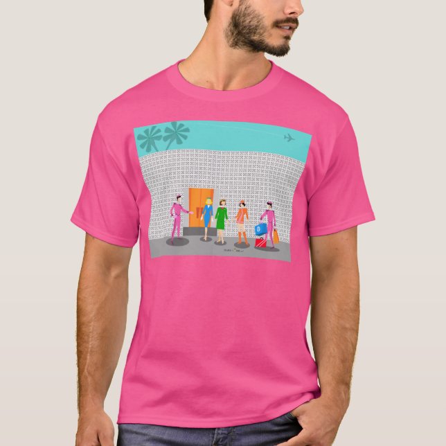 Atomic Handflatan Vår Stewardess Party T-Shirt (Framsida)