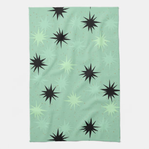 Atomic Jade and Mint Starbursts Kitchen Towel Kökshandduk