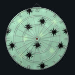 Atomic Jade & Mint Starbursts Igloo Dart Board Darttavla<br><div class="desc">Atomjade och Mint Starbursts Dart Board har hela den moderna roligten av ditt mormas kök, minus det klibbiga linoleum. Kitschydesignen har en jadbakgrund med guld-spekkler och slumpmässigt placerade stjärnsprängningar i svart, jade och mynta. Denna vintage inspirerade mönster är modet tillräckligt för att vara snyggt och tillräckligt för att vara klassisk....</div>