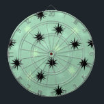 Atomic Jade & Mint Starbursts Igloo Dart Board Darttavla<br><div class="desc">Atomjade och Mint Starbursts Dart Board har hela den moderna roligten av ditt mormas kök, minus det klibbiga linoleum. Kitschydesignen har en jadbakgrund med guld-spekkler och slumpmässigt placerade stjärnsprängningar i svart, jade och mynta. Denna vintage inspirerade mönster är modet tillräckligt för att vara snyggt och tillräckligt för att vara klassisk....</div>
