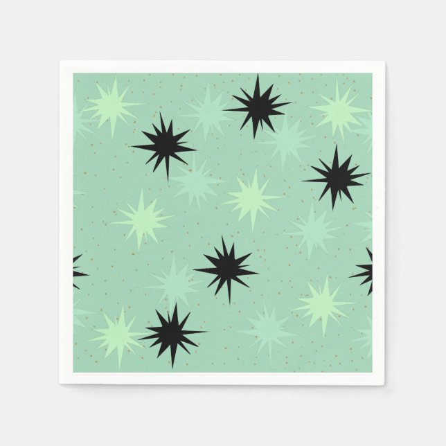 Atomic Jade Starbursts Pappra Napkins Pappersservett (Framsidan)