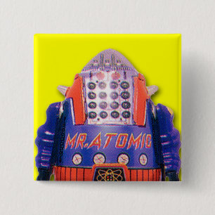 Atomic Leksak Robot Square Button Knapp