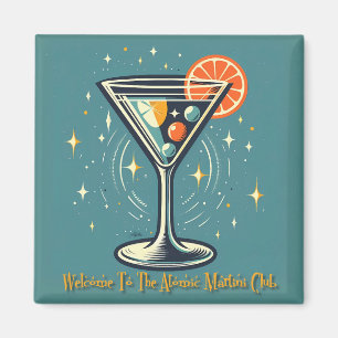 Atomic Martini Club Retro Futuristisk Cocktail Magnet