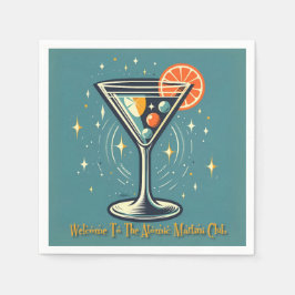 Atomic Martini Club Retro Futuristisk Cocktail Pappersservett