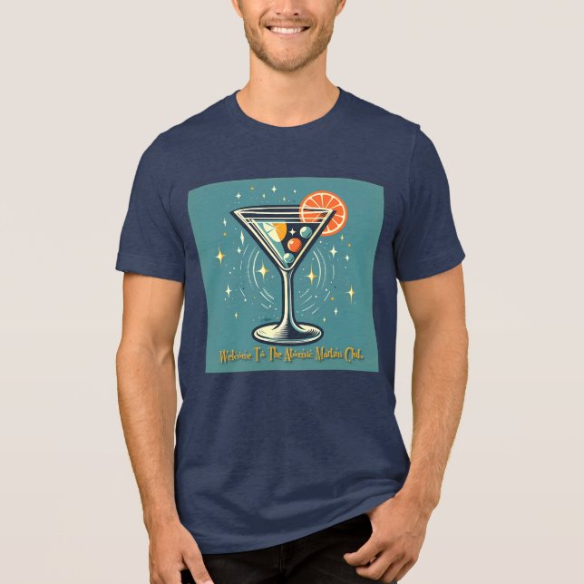 Atomic Martini Club Retro Futuristisk Cocktail T Shirt (Framsida)