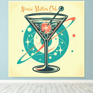 Atomic Martini Club Space Age Canvastryck