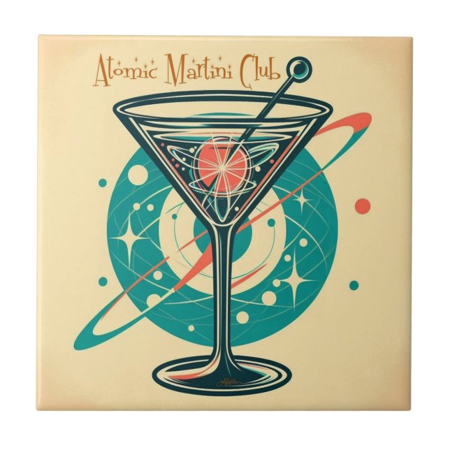 Atomic Martini Klubb Kakelplatta (Framsidan)