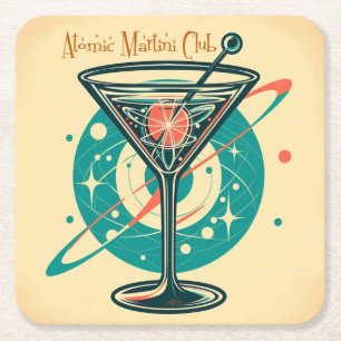 Atomic Martini Klubb Underlägg Papper Kvadrat