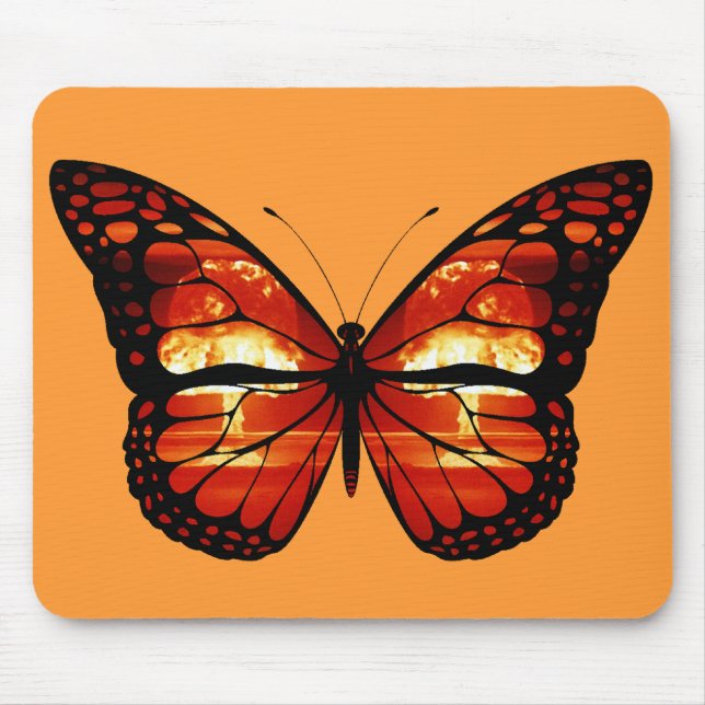 Atomic Mushroom Cloud Butterfly Mousepad Musmatta (Framsidan)
