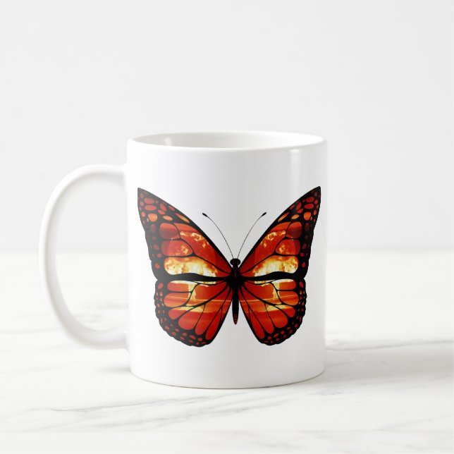 Atomic Mushroom Cloud Butterfly Mugg (Vänster)