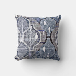 Atomic Ogee Blue Grått Modern Farmhouse Midsekel Kudde