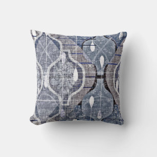 Atomic Ogee Blue Grått Modern Farmhouse Midsekel Kudde