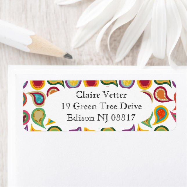 Atomic Paisleys Returadress Etikett (Insitu)