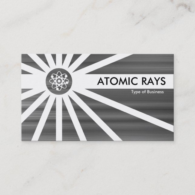 Atomic Rays - Brushed Metall Struktur Visitkort (Framsida)