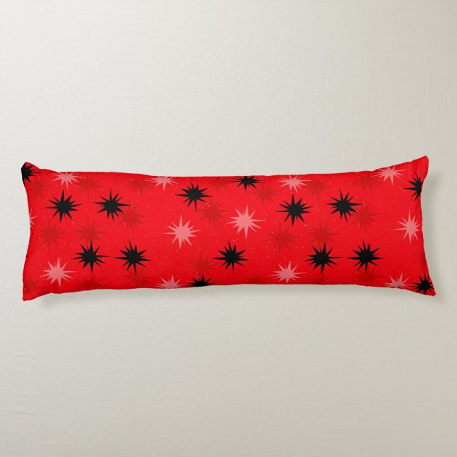 Atomic Red Starbursts Body Pillow Kroppskudde (Baksidan)