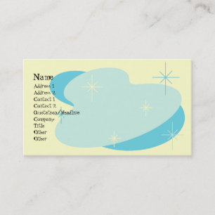 Atomic Retro Aqua Blue & Cream Visitkort