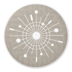 Atomic Snowflake Starburst Sputnik MCM Ceramic Kno Knopp