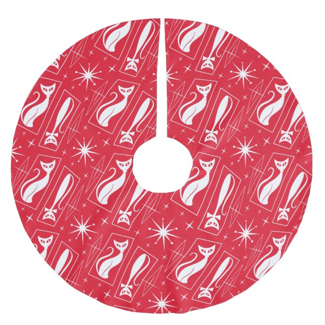 Atomic Star Cat MidCentury Modern God jul Julgransmatta Borstad Polyester (Framsidan)