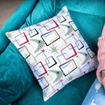 Atomic Starburst Boomerang Squares Mid Century Kudde<br><div class="desc">Lägg till en popo från färg till soffa eller säng med funkyn dekorativ kudde. Mönster har abstrakter,  stjärnor och en bomerang i färg av rött,  grönt,  blått,  gult och svart. Det kommer att liva upp din dekoration!</div>