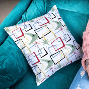 Atomic Starburst Boomerang Squares Mid Century Kudde