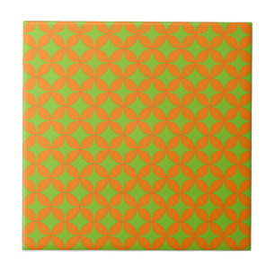 Atomic Starburst Gnistra Retro Orange Mönster Kakelplatta