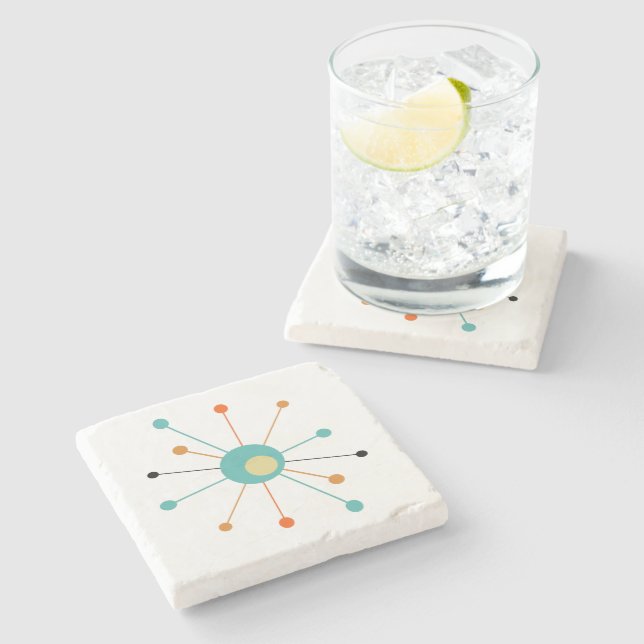 Atomic Starburst Orange Turcos Mid Mod Stenunderlägg (Sidan)