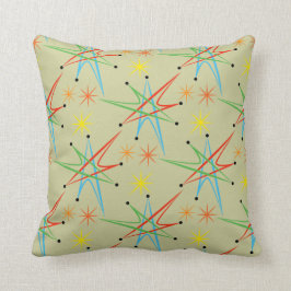 Atomic Starburst Retro Multicolor Mönster Kudde