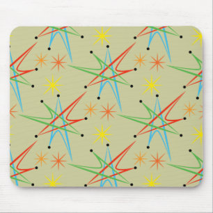Atomic Starburst Retro Multicolor Mönster Musmatta