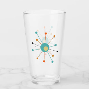 Atomic Starburst Turcos Orange Mid Century Glaskopp