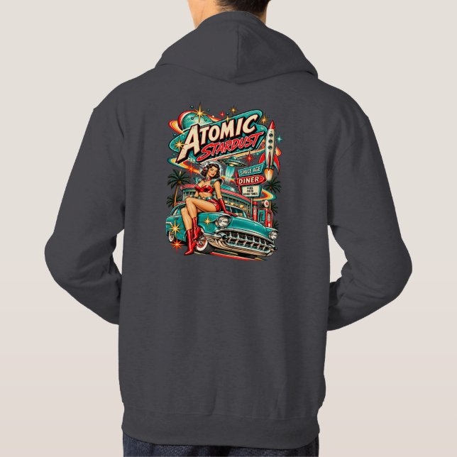 Atomic Stardust 1950-tals Space Age Diner Hoodie (Baksida)