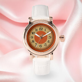 Atomic Tangerine Retro Women Wrist Watch Armbandsur