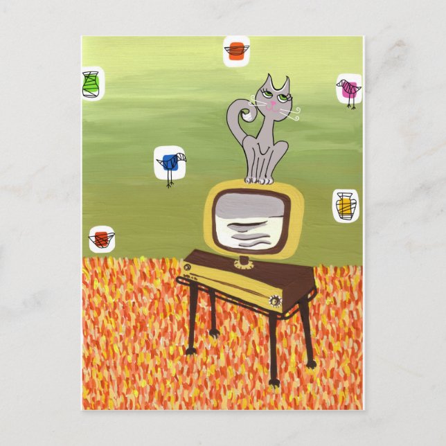 Atomic TV och Cool Cat Vykort (Framsida)