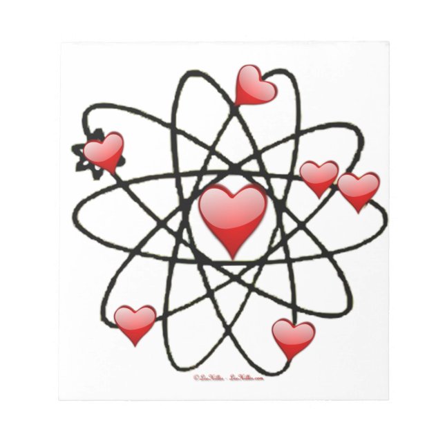 Atomic Valentine Red Hearts Anteckningsblock (Framsida)