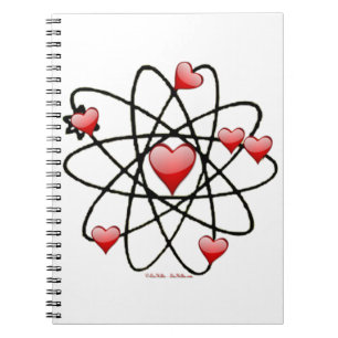 Atomic Valentine Red Hearts Anteckningsbok