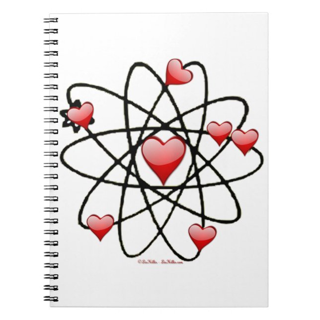 Atomic Valentine Red Hearts Anteckningsbok (Framsidan)