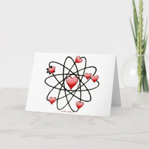 Atomic Valentine Red Hearts Helgkort